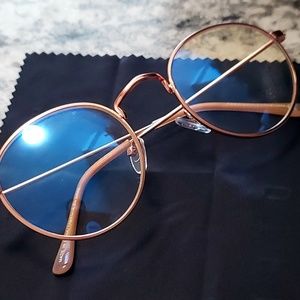 American Eagle rose gold wire rim bluelightglasses